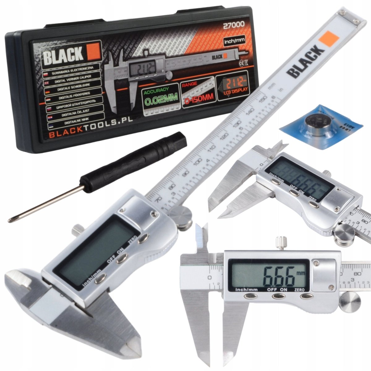 Digitaalne supler 150 mm, LCD ekraaniga, plastkarbis - Ostuklikk